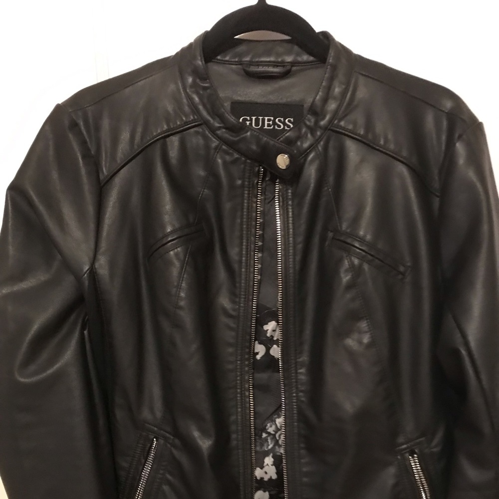 Women's Guess Side Lace Faux Leather Jacket